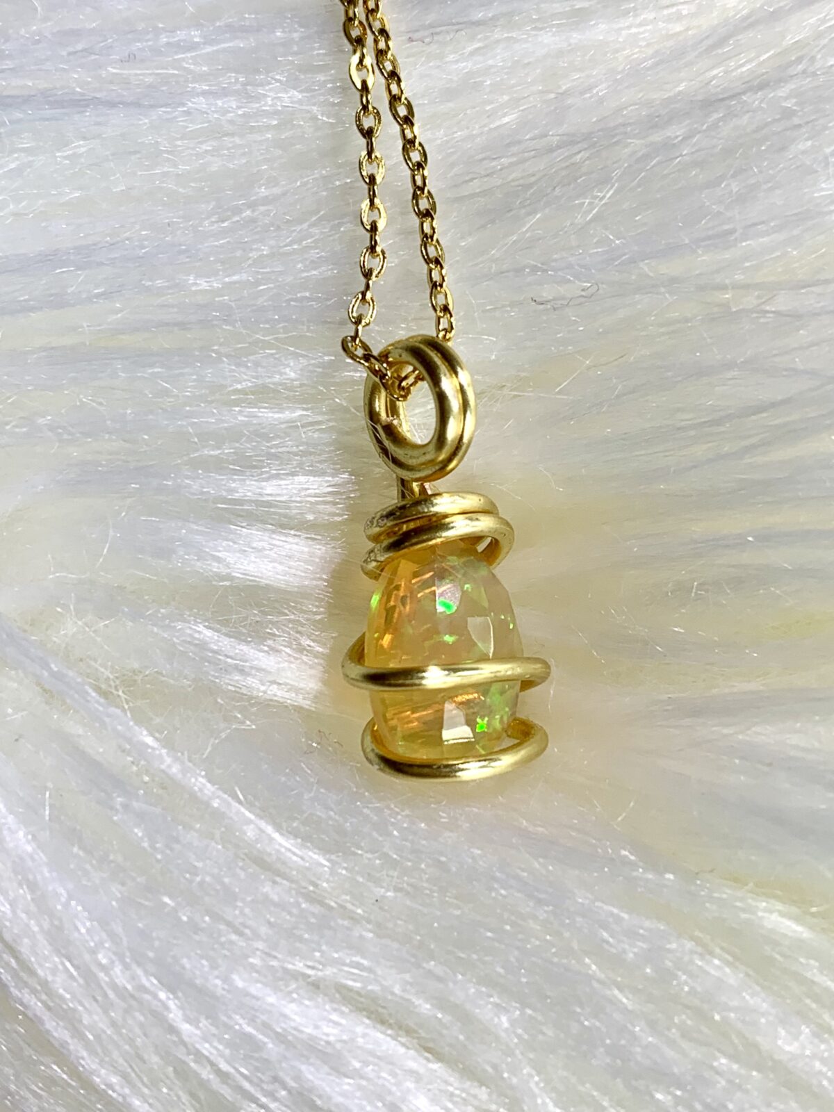 Dainty Multi Fire Welo Opal Necklace - Image 4