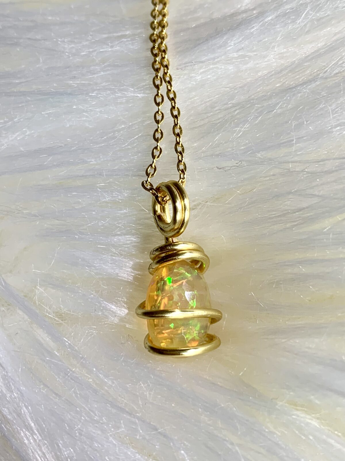 Dainty Multi Fire Welo Opal Necklace - Image 5
