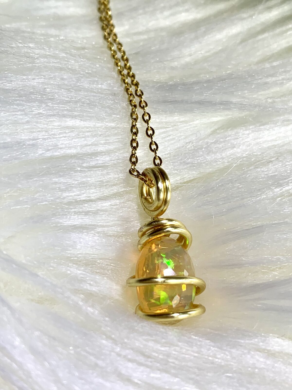 Dainty Multi Fire Welo Opal Necklace - Image 6