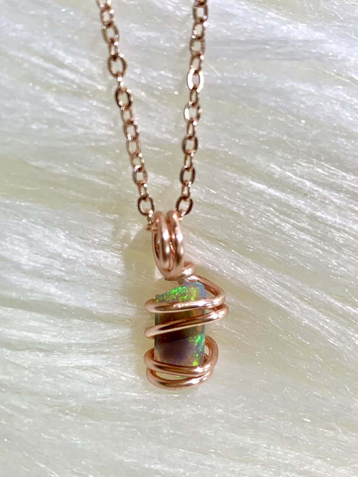 Semi Black Lightning Ridge Opal Necklace - Image 4