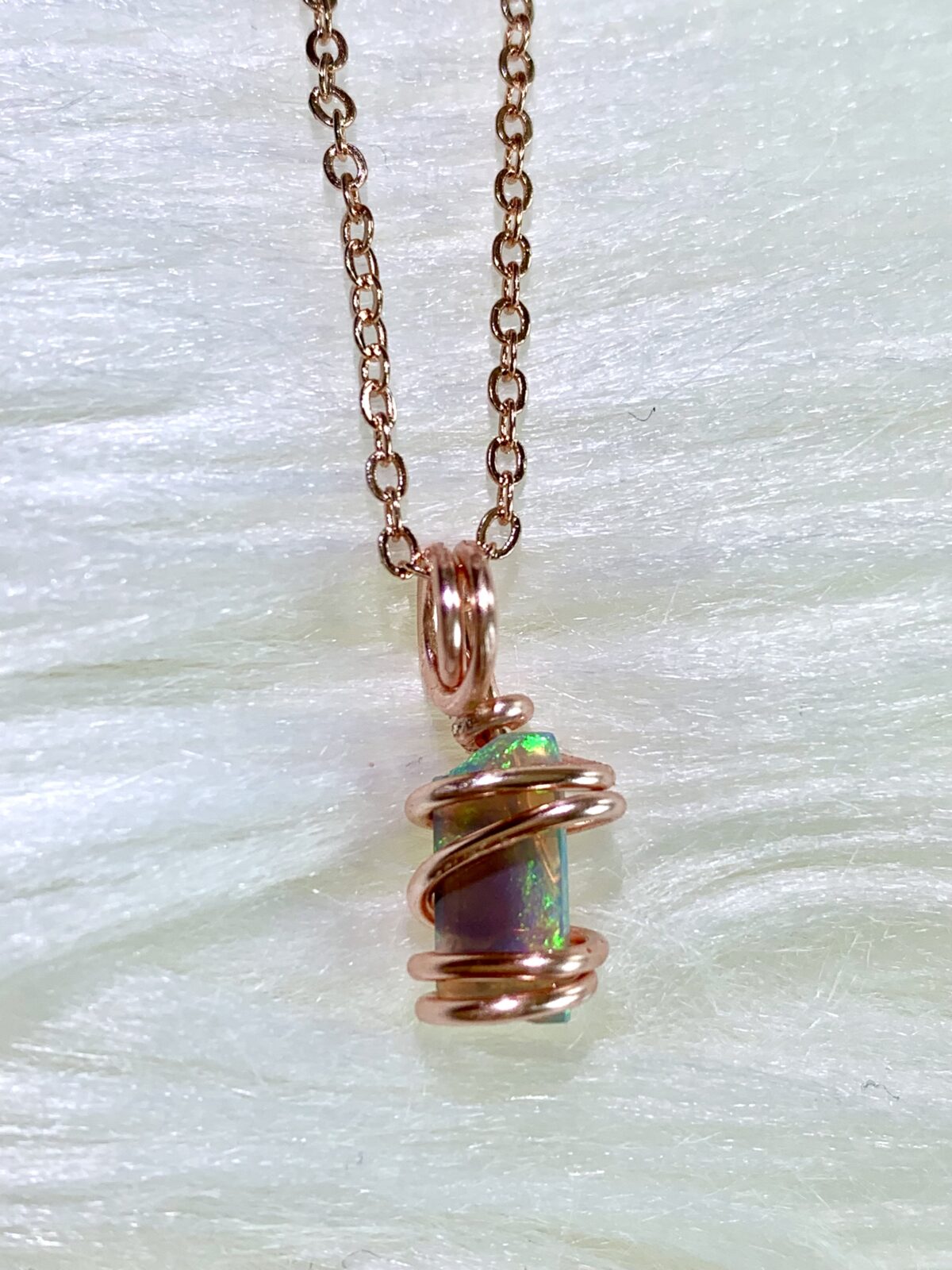 Semi Black Lightning Ridge Opal Necklace - Image 3