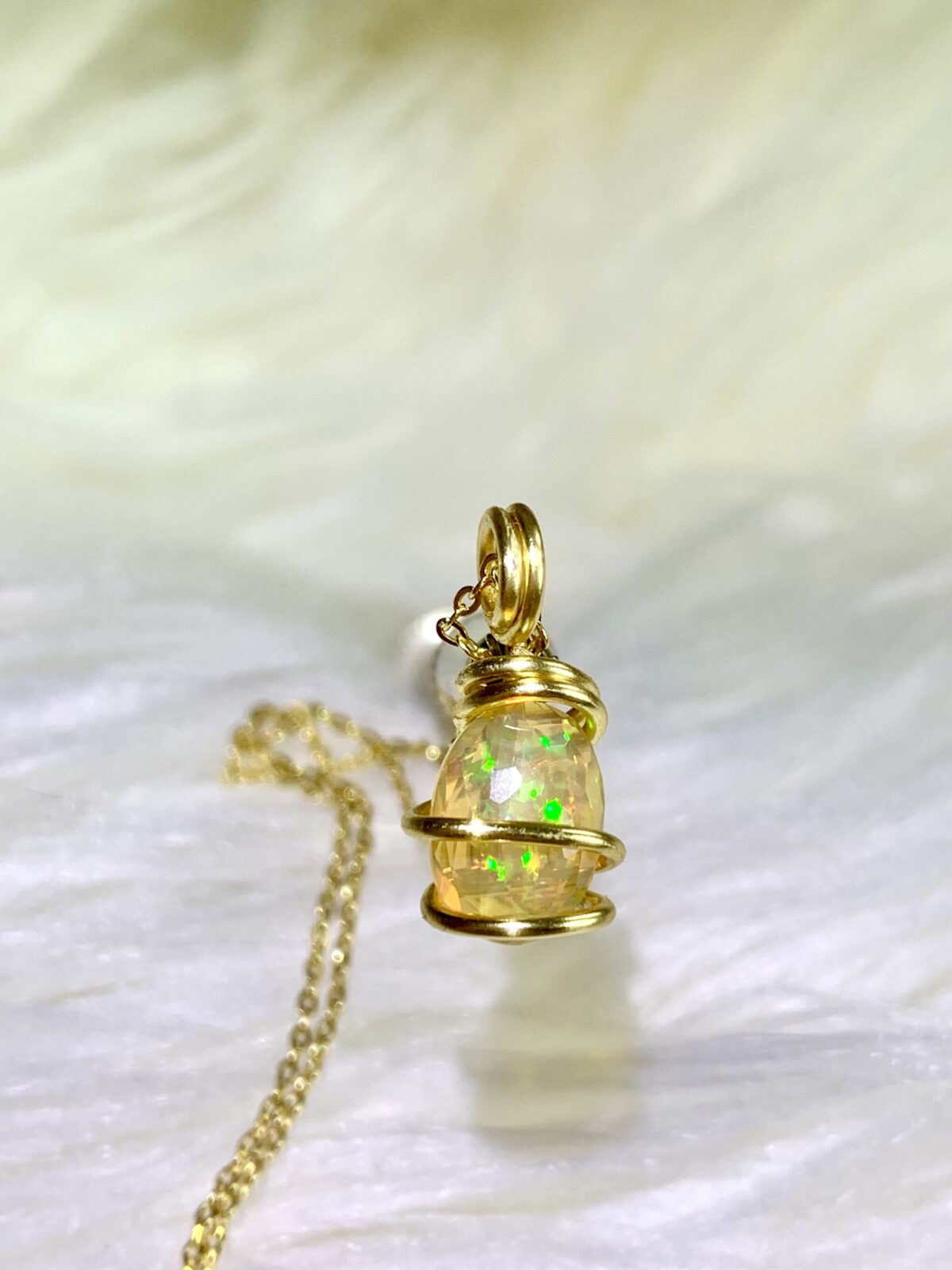 Dainty Multi Fire Welo Opal Necklace
