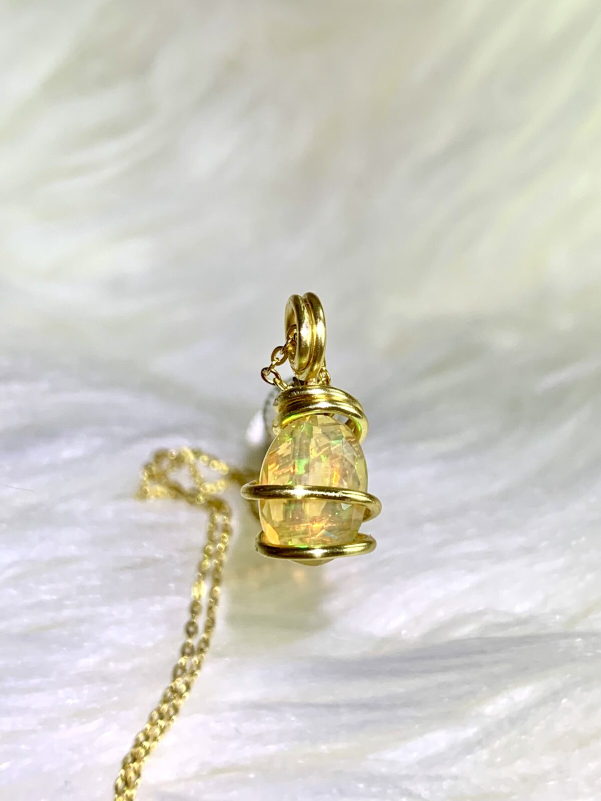 Dainty Multi Fire Welo Opal Necklace - Image 3