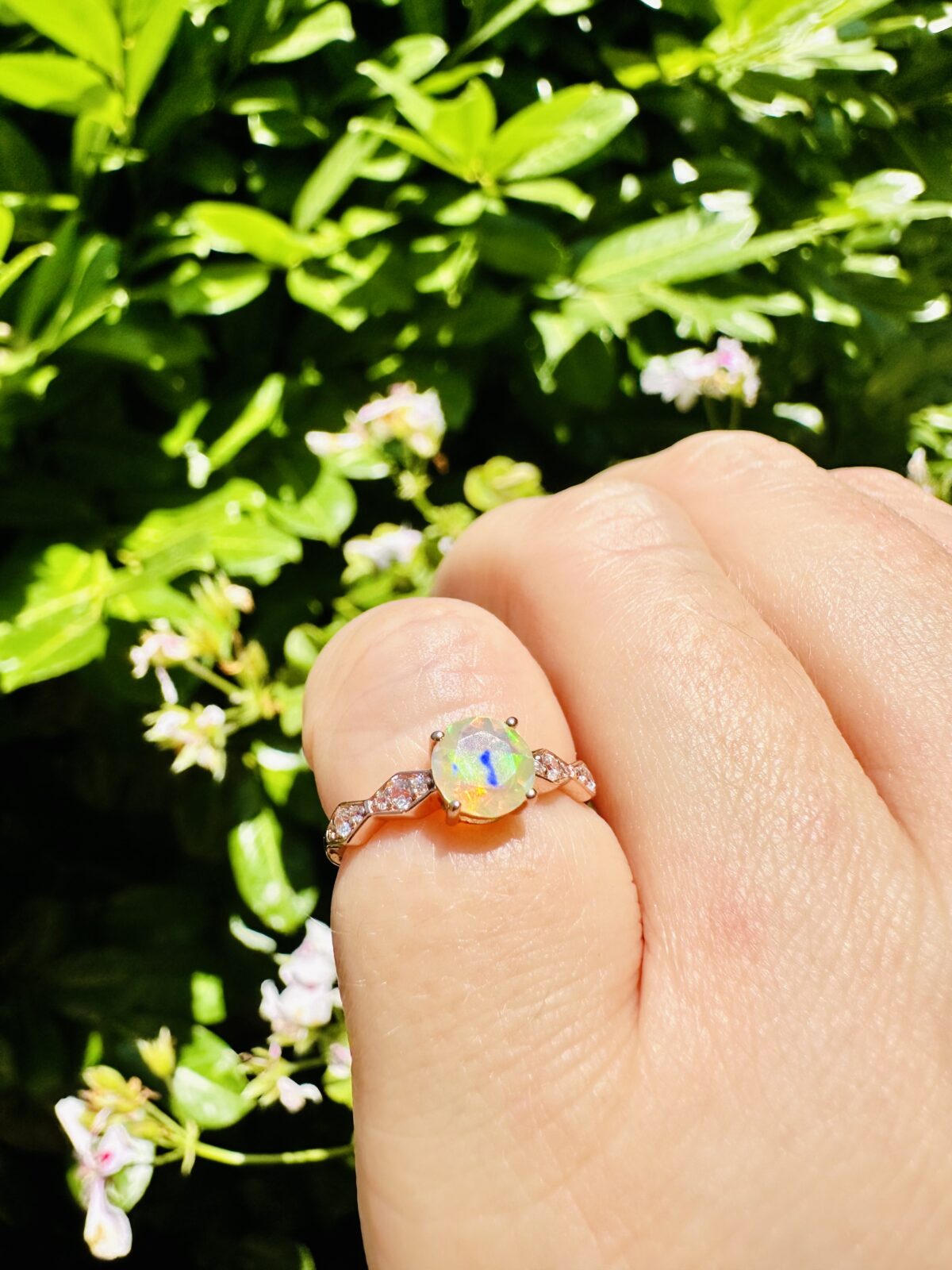 Multi Fire Welo Opal Ring 18ct Rose Gold Vermeil (US SIZE 5) - Image 2