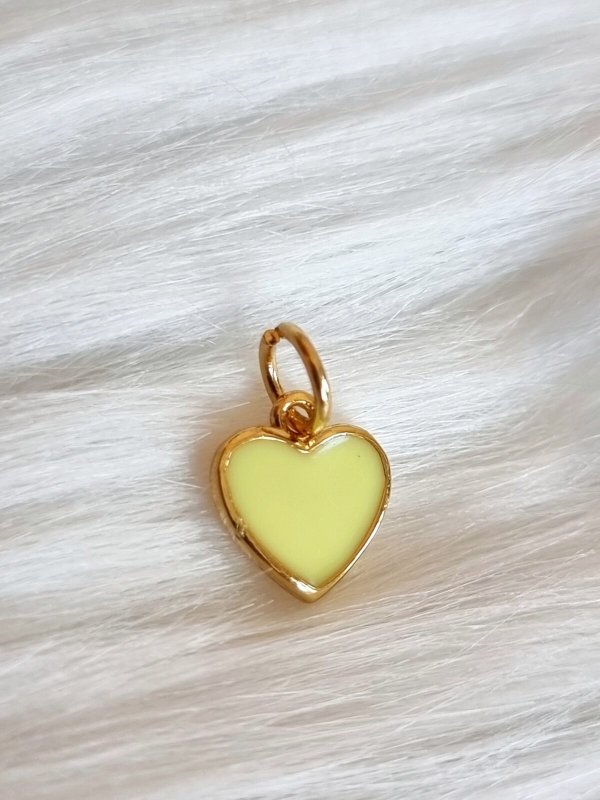 Neon Yellow Heart Charm GF