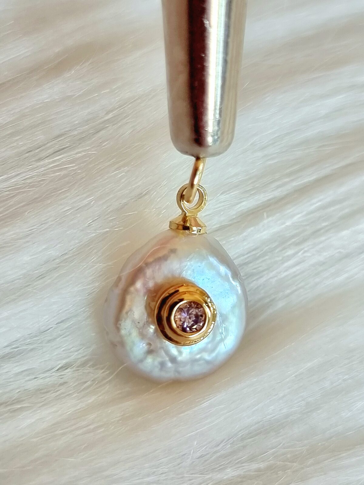 Fresh Water Pearl Charm GF With CZ
