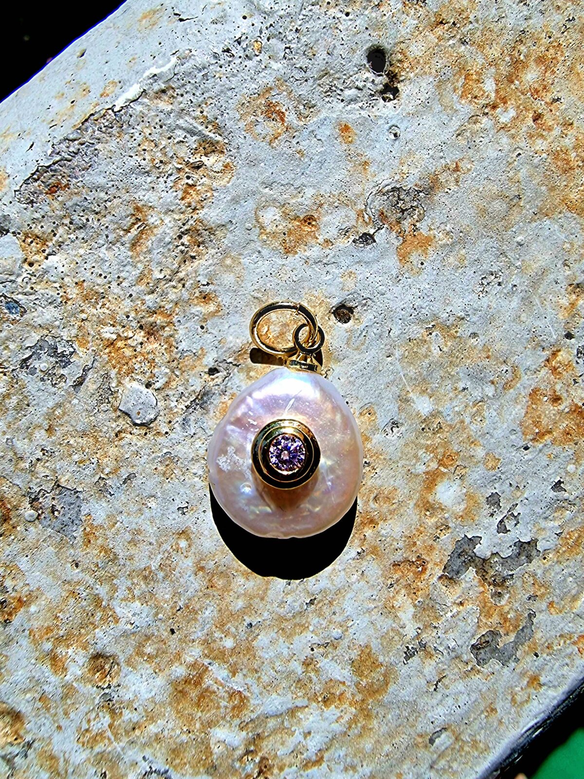 Fresh Water Pearl Charm GF With CZ - Image 2