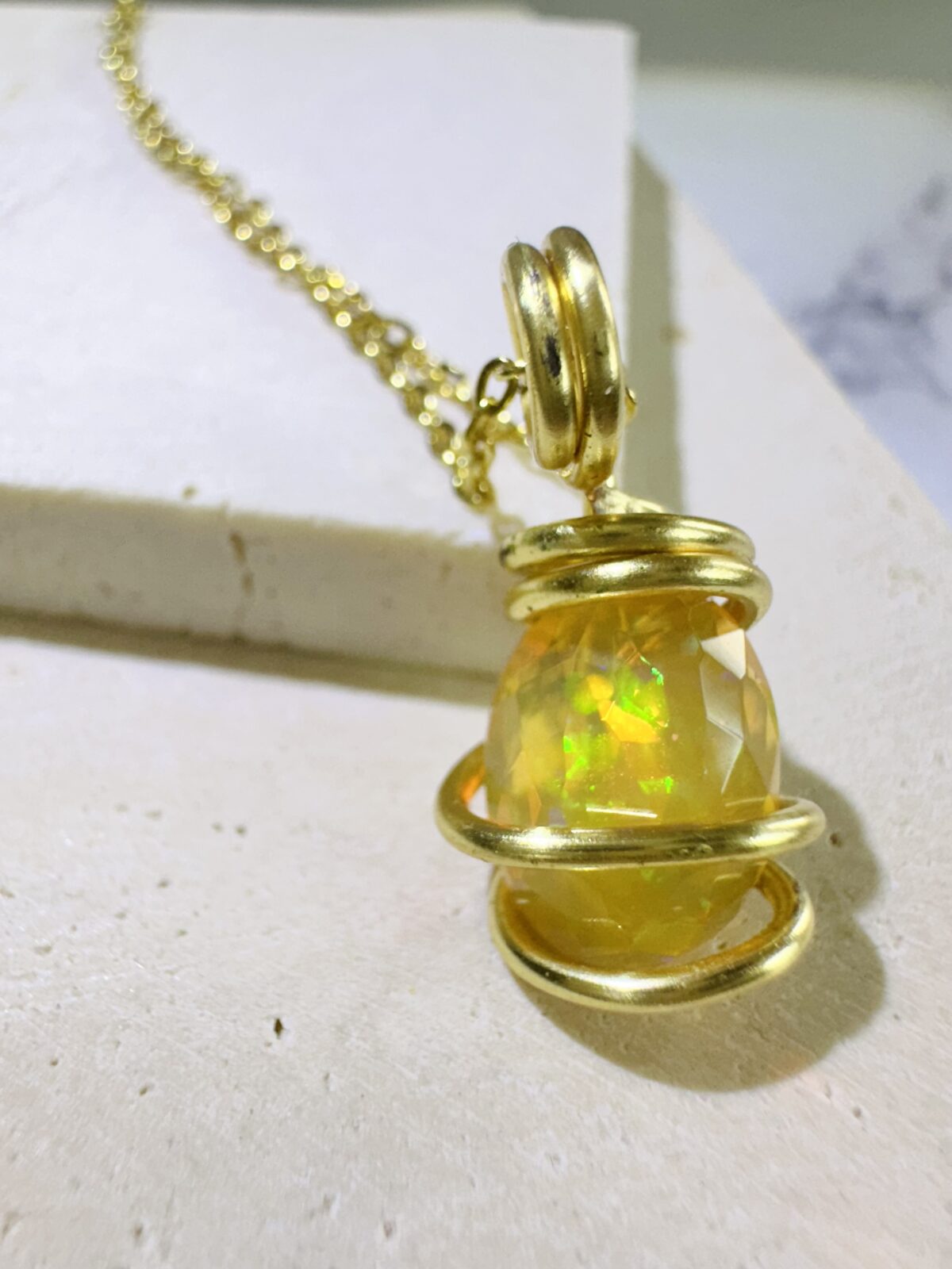 Dainty Multi Fire Welo Opal Necklace - Image 9