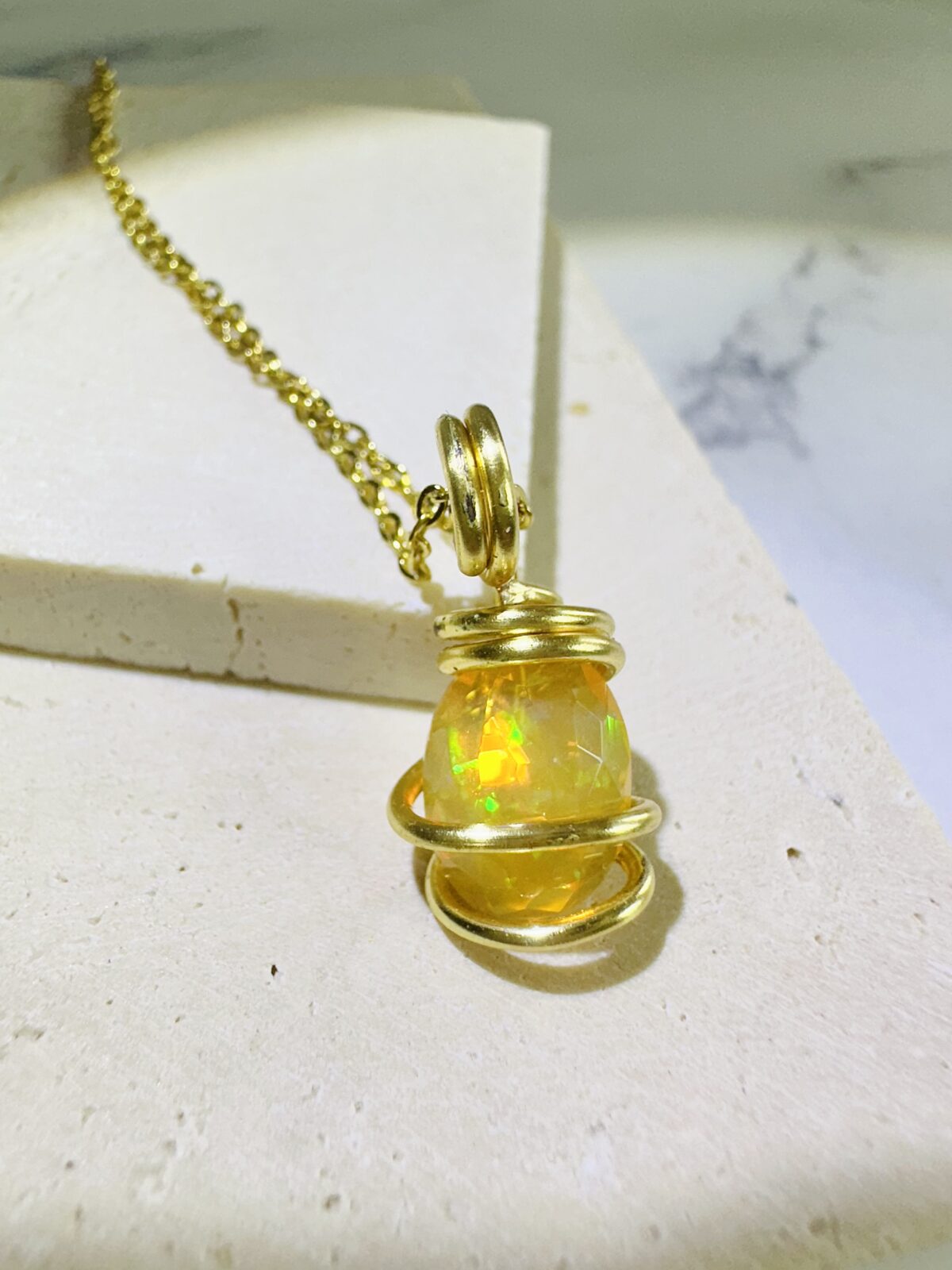 Dainty Multi Fire Welo Opal Necklace - Image 7
