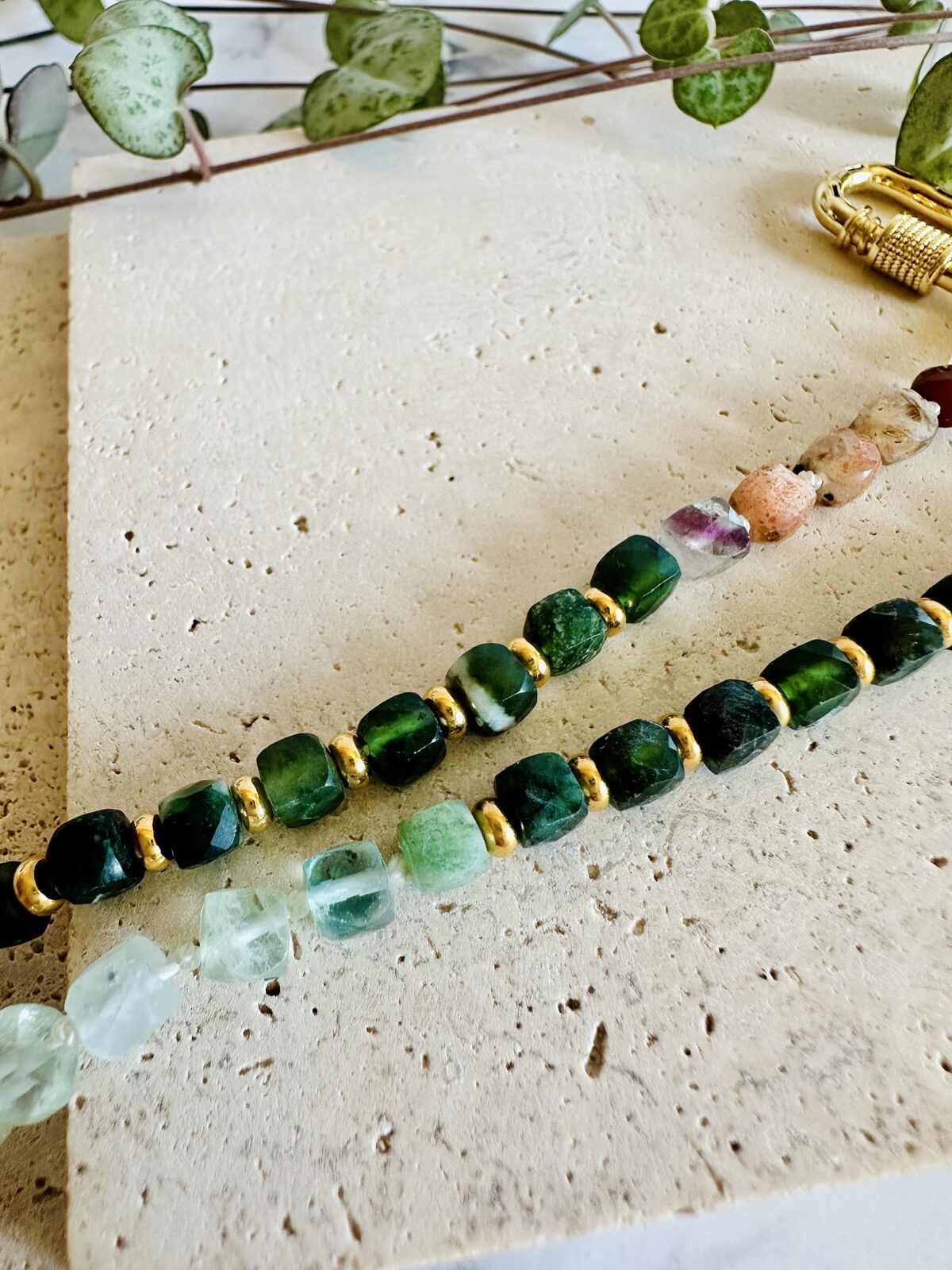"Mossy Fall" Gemstone Necklace - Image 4