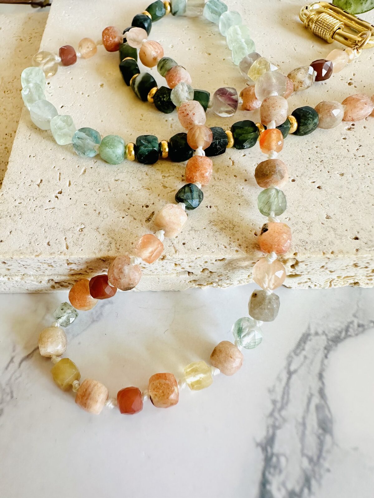 "Mossy Fall" Gemstone Necklace - Image 2