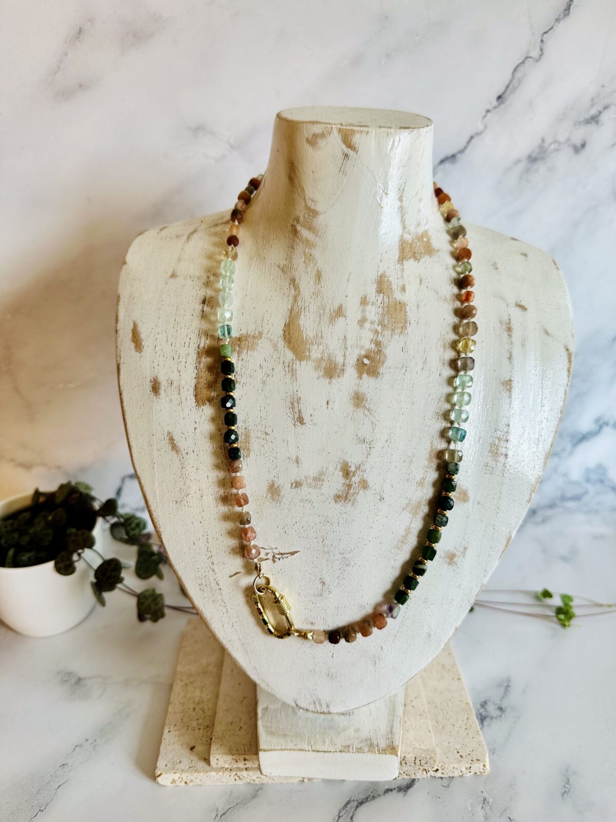 "Mossy Fall" Gemstone Necklace - Image 6