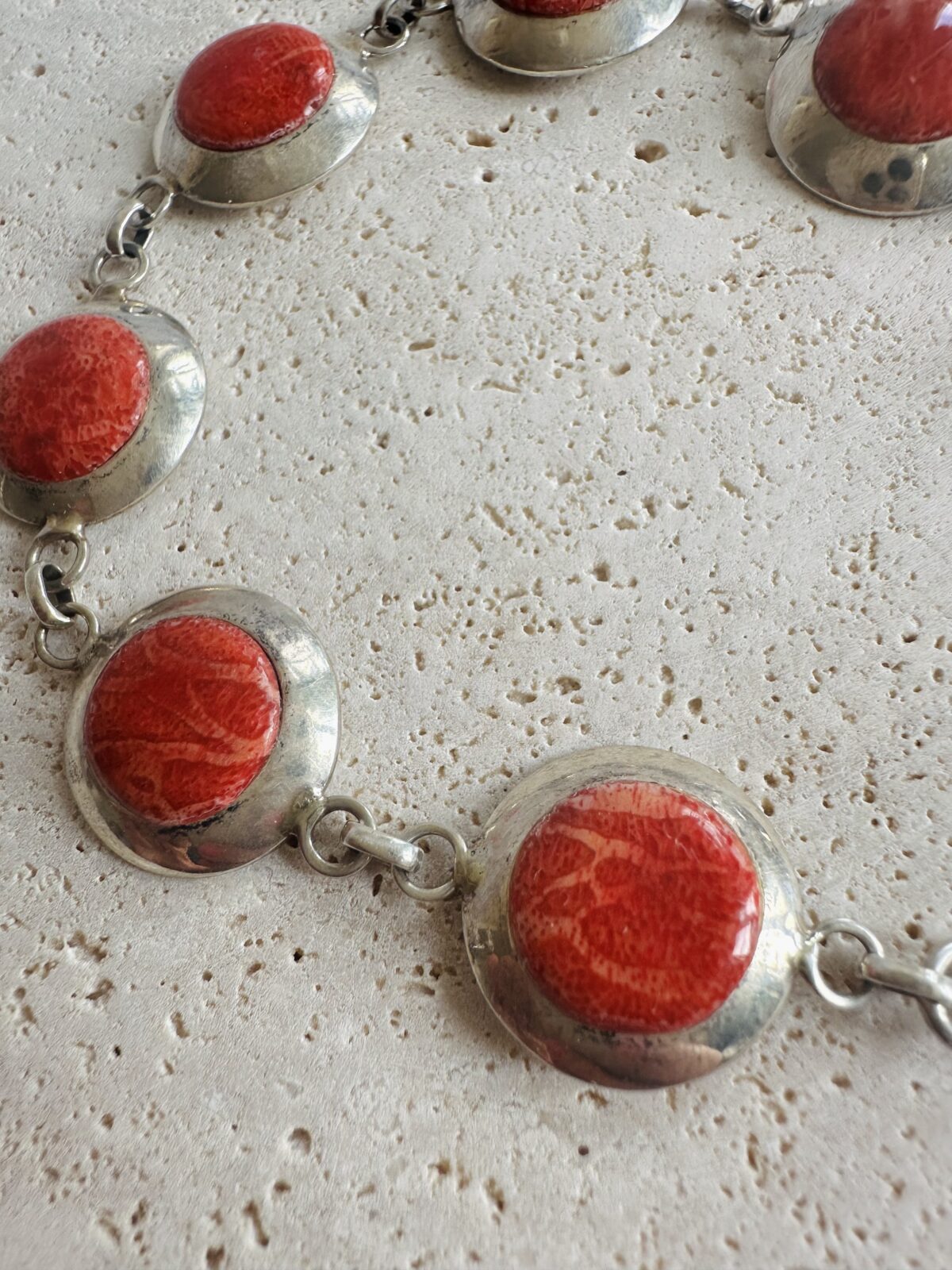 Vintage Red Jasper Bracelet 925 Sterling Silver - Image 2