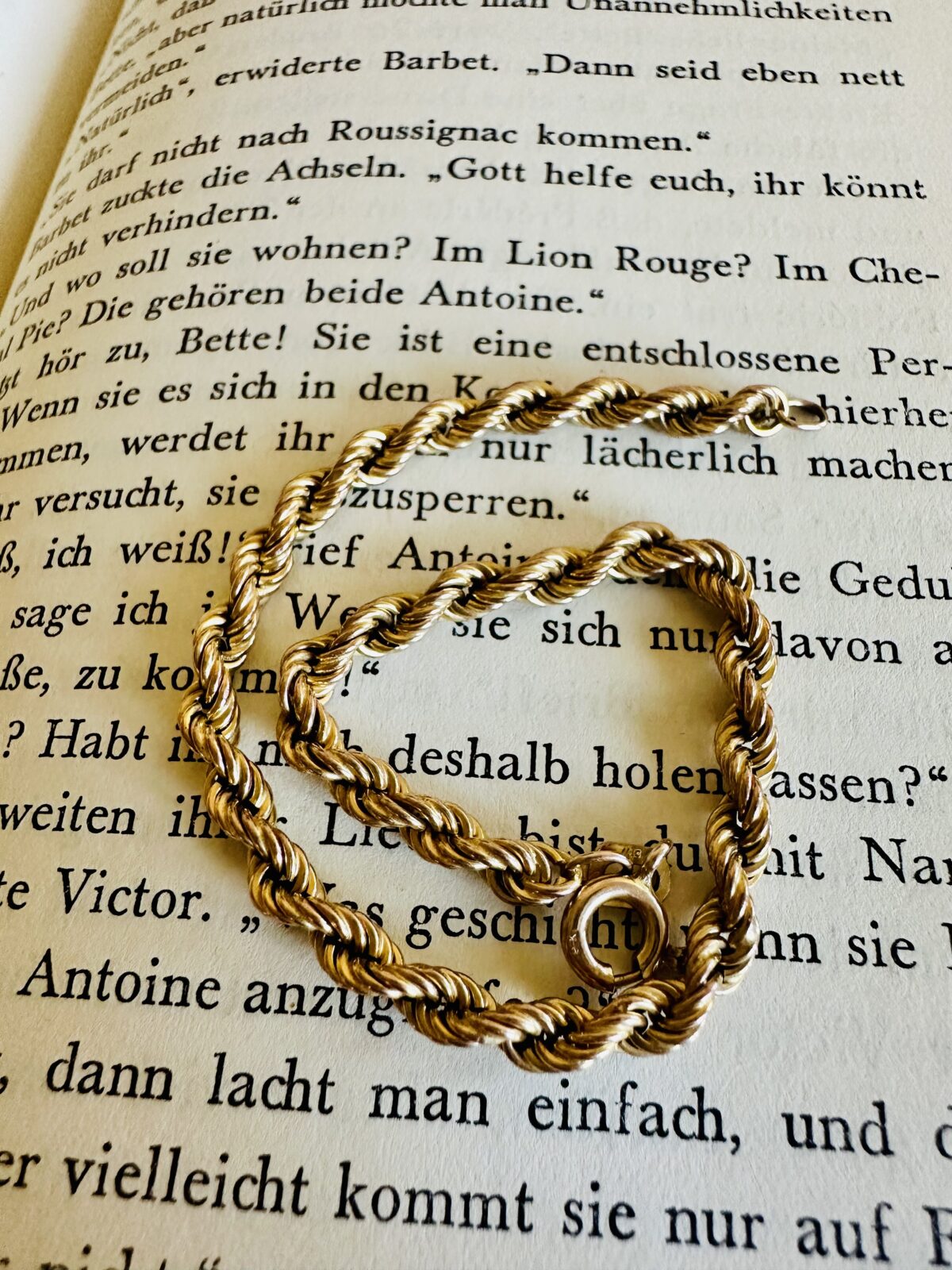 Vintage 9k Yellow Gold Rope Bracelet