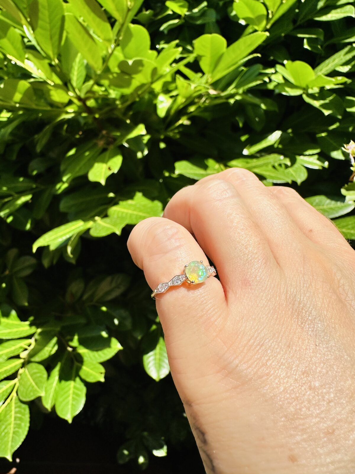 Multi Fire Welo Opal Ring Sterling Silver (US SIZE 6) - Image 3