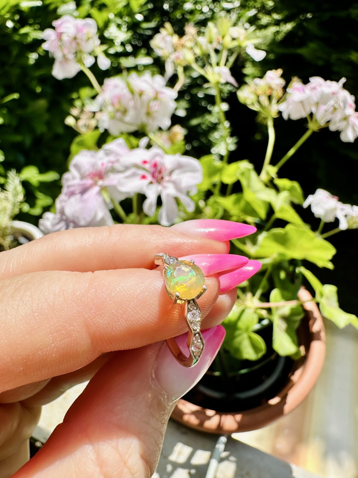 Multi Fire Welo Opal Ring Sterling Silver (US SIZE 6) - Image 5