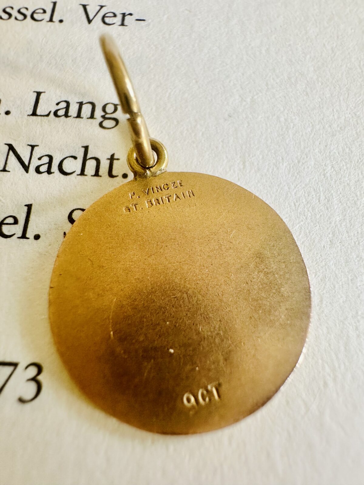 Vintage 9ct Solid Gold St Christopher Pendant P. Vincze - Image 3