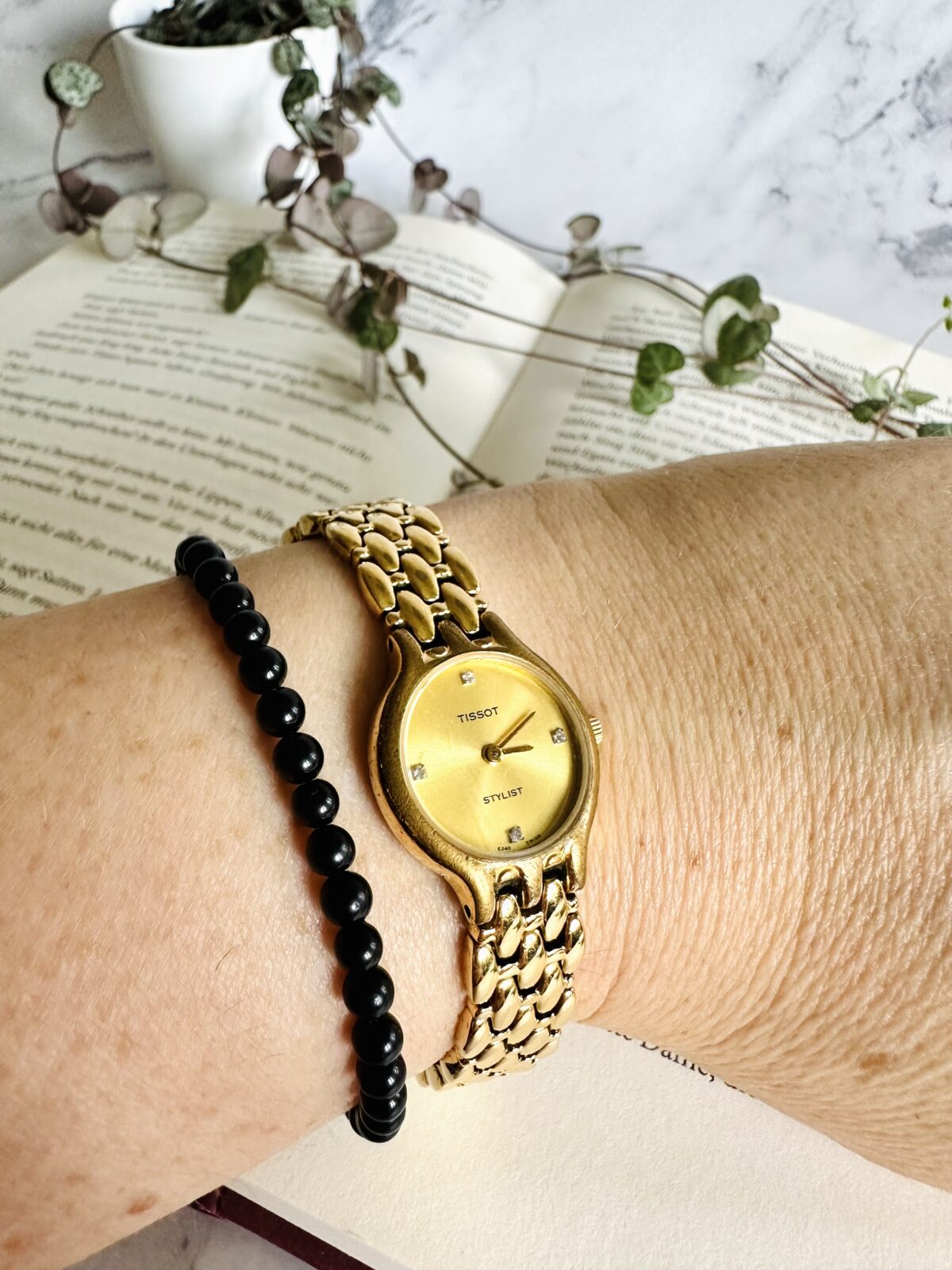 Vintage Tissot Stylist Swiss Ladies Gold & Diamond Watch E240