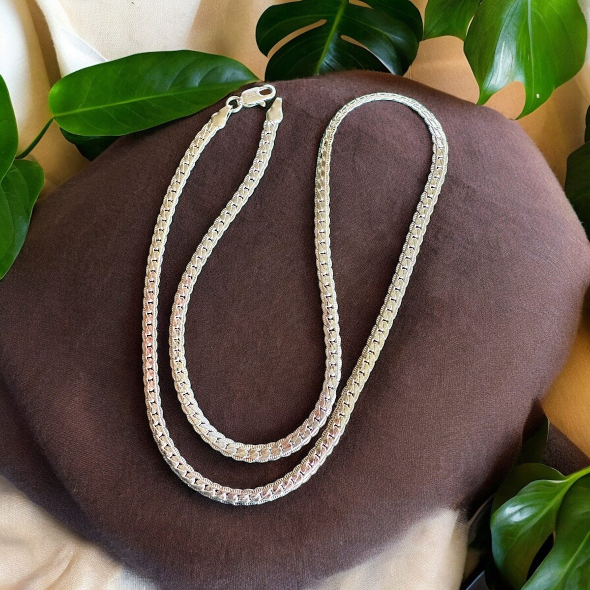 Vintage Italian 925 Silver Braided Silver Necklace - Image 3